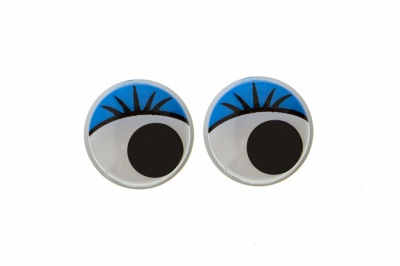 Глазки для игрушек, круглые, с бегающими зрачками, 12 мм/упак.50+/-2 шт, цв. -синий - купить в Иркутске. Цена: 95.04 руб.