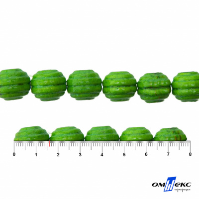 0309-Бусины деревянные "ОмТекс", 16 мм, упак.50+/-3шт, цв.019-зеленый - купить в Иркутске. Цена: 62.22 руб.