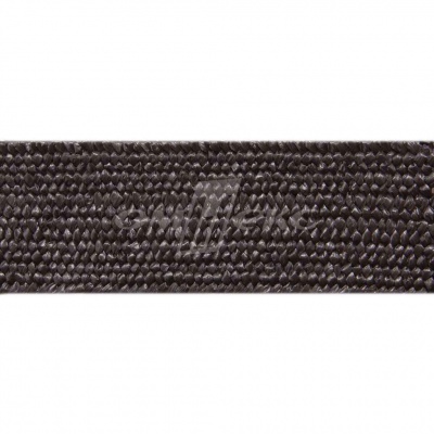 Тесьма отделочная полипропиленовая плетеная эластичная #8, шир. 40мм, цв.- тем.коричневый   - купить в Иркутске. Цена: 51.51 руб.