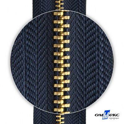 Молнии джинсовые металл т-4, 18 см латунь (YG), цв.- джинсовый синий (560) - купить в Иркутске. Цена: 21.57 руб.