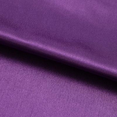 Поли креп-сатин 19-3536, 125 (+/-5) гр/м2, шир.150см, цвет фиолетовый - купить в Иркутске. Цена 155.57 руб.
