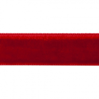 Лента бархатная нейлон, шир.12 мм, (упак. 45,7м), цв.45-красный - купить в Иркутске. Цена: 392 руб.