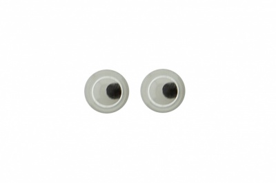 Глазки для игрушек, круглые, с бегающими зрачками, 3 мм/упак.100+/-5 шт, цв. -черно-белые - купить в Иркутске. Цена: 25.40 руб.