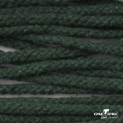 Шнур плетеный d-6 мм, 70% хлопок 30% полиэстер, уп.90+/-1 м, цв.1083-тём.зелёный - купить в Иркутске. Цена: 588 руб.
