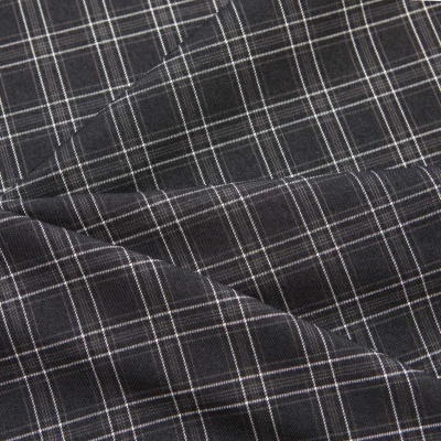 Ткань костюмная клетка 25052 2027, 198 гр/м2, шир.150см, цвет т.серый/сер/бел - купить в Иркутске. Цена 427.13 руб.