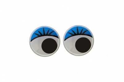 Глазки для игрушек, круглые, с бегающими зрачками, 10 мм/упак.50+/-2 шт, цв. -синий - купить в Иркутске. Цена: 71.20 руб.
