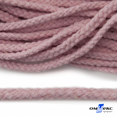 Шнур плетеный d-6 мм круглый, 70% хлопок 30% полиэстер, уп.90+/-1 м, цв.1087-розовый - купить в Иркутске. Цена: 588 руб.