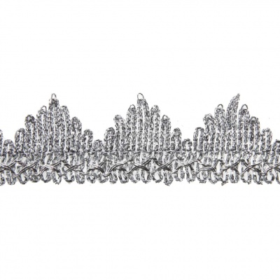 Тесьма металлизированная 0384-0240, шир. 40 мм/уп. 25+/-1 м, цвет серебро - купить в Иркутске. Цена: 490.74 руб.