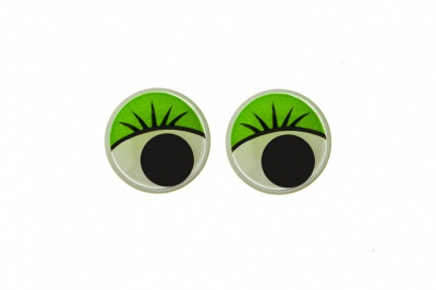 Глазки для игрушек, круглые, с бегающими зрачками, 10 мм/упак.50+/-2 шт, цв. -зеленый - купить в Иркутске. Цена: 71.92 руб.