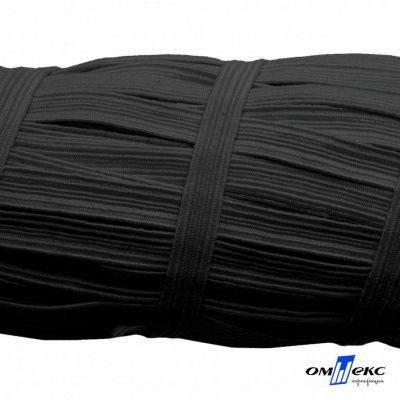 Резиновые нити с текстильным покрытием, шир. 6 мм (55 м/уп), цв.-черный - купить в Иркутске. Цена: 210.75 руб.