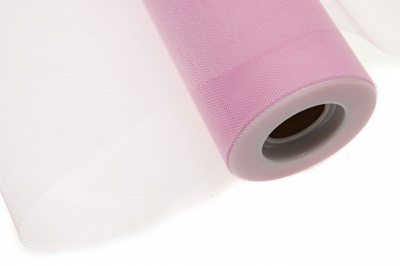 Фатин в шпульках 16-14, 10 гр/м2, шир. 15 см (в нам. 25+/-1 м), цвет розовый - купить в Иркутске. Цена: 100.69 руб.