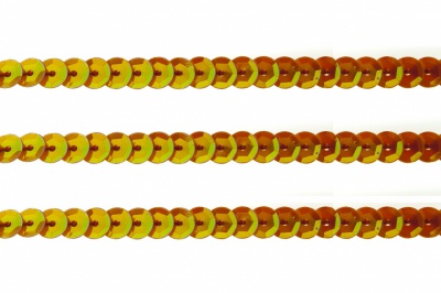 Пайетки "ОмТекс" на нитях, CREAM, 6 мм С / упак.73+/-1м, цв. 88 - оранжевый - купить в Иркутске. Цена: 300.55 руб.