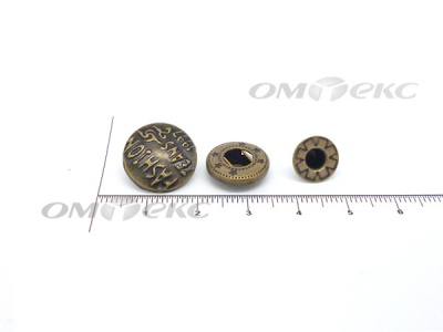 Кнопки металл 15 мм альфа антик с рис.№3  - купить в Иркутске. Цена: 2.90 руб.