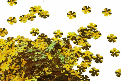 Пайетки "ОмТекс" россыпью,DOUBLE SIDED GOLD,цветок 14 мм/упак.50 гр, цв. 0460-золото - купить в Иркутске. Цена: 80.12 руб.