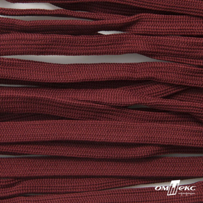 Шнур плетеный (плоский) d-12 мм, (уп.90+/-1м), 100% полиэстер, цв.255 - бордовый - купить в Иркутске. Цена: 8.62 руб.