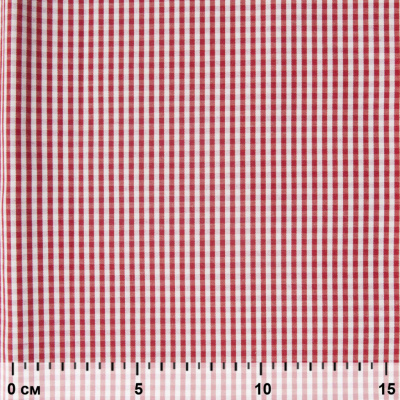 Ткань сорочечная Клетка Виши, 115 г/м2, 58% пэ,42% хл, шир.150 см, цв.5-красный, (арт.111) - купить в Иркутске. Цена 306.69 руб.