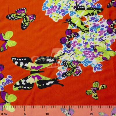 Плательная ткань "Софи" 7.1, 75 гр/м2, шир.150 см, принт бабочки - купить в Иркутске. Цена 241.49 руб.