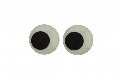 Глазки для игрушек, круглые, с бегающими зрачками, 18 мм/упак.20+/-2 шт, цв. -черно-белые - купить в Иркутске. Цена: 25.40 руб.