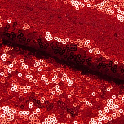 Сетка с пайетками №8, 188 гр/м2, шир.140см, цвет красный - купить в Иркутске. Цена 433.60 руб.