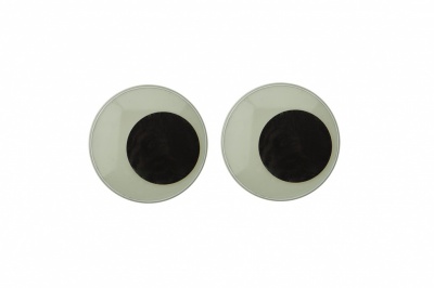 Глазки для игрушек, круглые, с бегающими зрачками, 24 мм/упак.50+/-2 шт, цв. -черно-белые - купить в Иркутске. Цена: 60.32 руб.