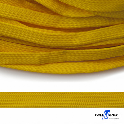 Шнур плетеный (плоский) d-12 мм, (уп.90+/-1м), 100% полиэстер, цв.269 - жёлтый - купить в Иркутске. Цена: 8.62 руб.