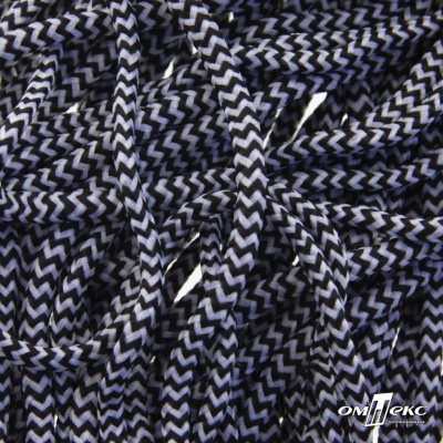Шнурки #107-16, круглые 130 см, двухцветные цв.серый/чёрный - купить в Иркутске. Цена: 31.89 руб.