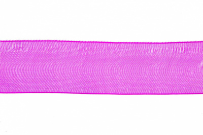 Лента органза 1015, шир. 10 мм/уп. 22,8+/-0,5 м, цвет ярк.розовый - купить в Иркутске. Цена: 38.39 руб.