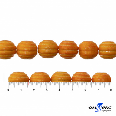 0309-Бусины деревянные "ОмТекс", 16 мм, упак.50+/-3шт, цв.003-оранжевый - купить в Иркутске. Цена: 62.22 руб.
