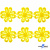 Кружево гипюр "Ромашка" 0575-1169, шир. 25 мм/уп.13,7 м, цвет 8208-жёлтый - купить в Иркутске. Цена: 289.76 руб.