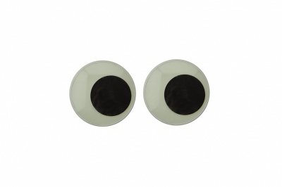 Глазки для игрушек, круглые, с бегающими зрачками, 15 мм/упак.50+/-2 шт, цв. -черно-белые - купить в Иркутске. Цена: 46.92 руб.