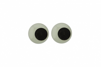 Глазки для игрушек, круглые, с бегающими зрачками, 8 мм/упак.50+/-2 шт, цв. -черно-белые - купить в Иркутске. Цена: 15.88 руб.