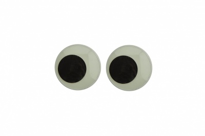 Глазки для игрушек, круглые, с бегающими зрачками, 12 мм/упак.50+/-2 шт, цв. -черно-белые - купить в Иркутске. Цена: 38.32 руб.
