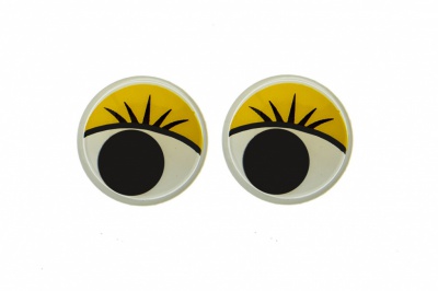 Глазки для игрушек, круглые, с бегающими зрачками, 15 мм/упак.50+/-2 шт, цв. -желтый - купить в Иркутске. Цена: 113.01 руб.