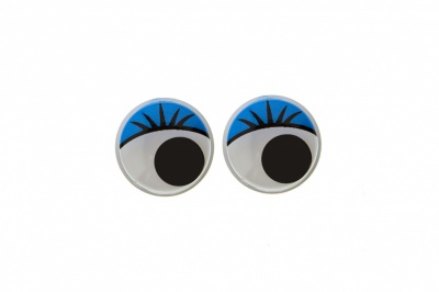 Глазки для игрушек, круглые, с бегающими зрачками, 8 мм/упак.50+/-2 шт, цв. -синий - купить в Иркутске. Цена: 59.05 руб.