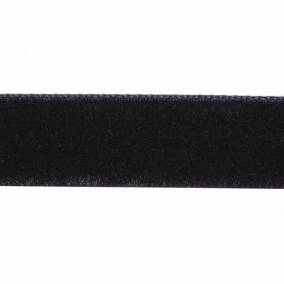 Лента бархатная нейлон, шир.12 мм, (упак. 45,7м), цв.03-черный - купить в Иркутске. Цена: 448.27 руб.