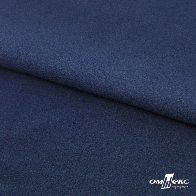 Ткань плательная Креп Рибера, 100% полиэстер,120 гр/м2, шир. 150 см, цв. Т.синий - купить в Иркутске. Цена 142.30 руб.