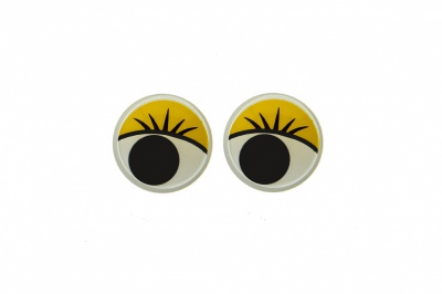 Глазки для игрушек, круглые, с бегающими зрачками, 8 мм/упак.50+/-2 шт, цв. -желтый - купить в Иркутске. Цена: 59.05 руб.