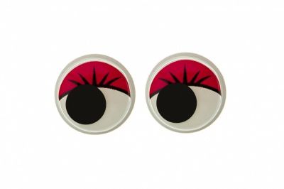 Глазки для игрушек, круглые, с бегающими зрачками, 12 мм/упак.50+/-2 шт, цв. -красный - купить в Иркутске. Цена: 95.04 руб.