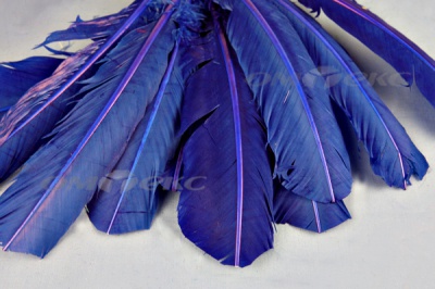 Декоративный Пучок из перьев, перо 23см/синий - купить в Иркутске. Цена: 12.34 руб.