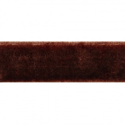 Лента бархатная нейлон, шир.12 мм, (упак. 45,7м), цв.120-шоколад - купить в Иркутске. Цена: 396 руб.