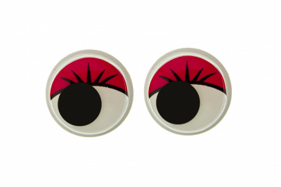 Глазки для игрушек, круглые, с бегающими зрачками, 15 мм/упак.50+/-2 шт, цв. -красный - купить в Иркутске. Цена: 113.01 руб.