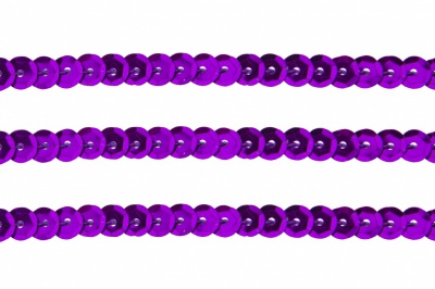 Пайетки "ОмТекс" на нитях, SILVER-BASE, 6 мм С / упак.73+/-1м, цв. 12 - фиолет - купить в Иркутске. Цена: 300.55 руб.